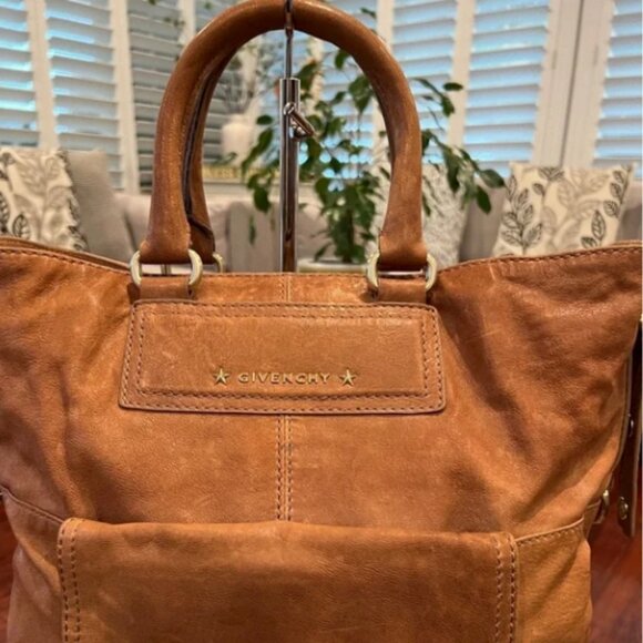 GIVENCHY Borse Distressed Leather Satchel Tote Bag - Picture 3 of 10